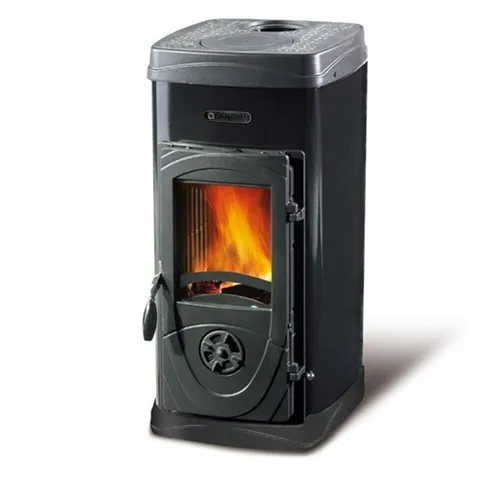 La Nordica Werkstattofen Super Junior schwarz - 5 kW Heizleistung - Kaminöfen für den Innenbereich, energieeffizienter Holzofen mit 5 kW Heizleistung, ideal für Werkstätten und Wohnräume.