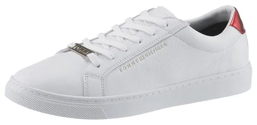 Tommy Hilfiger ESSENTIAL SNEAKER Cupsole Sneaker Damen, Weiß (RWB), 36 EU - Damen-Sneaker mit stilvollem Design aus hochwertigem Leder, ideal für Alltag und besondere Anlässe – für einen perfekten Sitz und ein angenehmes Tragegefühl den ganzen Tag.