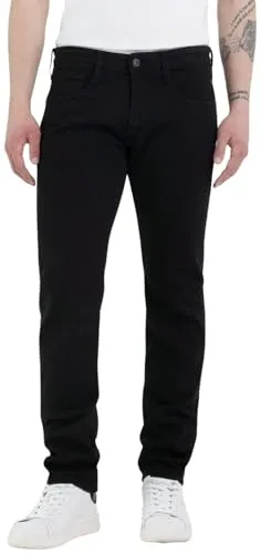 Replay Herren Jeans Anbass Slim-Fit, Black 098-2 - Jeans in Slim Fit mit 5 Taschen und Stretch-Anteil für optimalen Tragekomfort; ideal für lässige Outfits und Alltag.