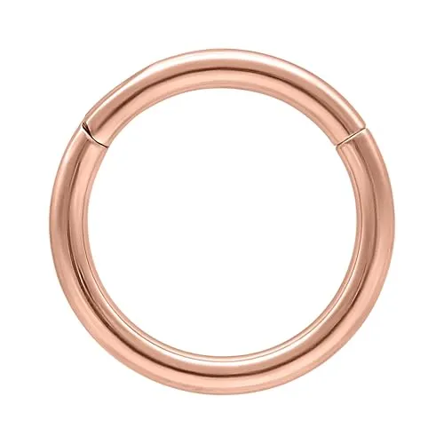 Wildcat Piercingringe - Hinged Ring aus Titan Grad 23, Körperstelle: Ohr, Lippe, Nase, Bauchnabel, Stärke: 1,6mm| Durchmesser: 12,0mm, Roségold