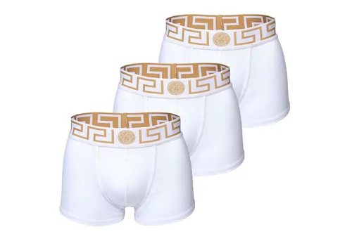 Versace Topeka Slip - Elegante Herren Boxer Shorts - Hochwertige einfarbige Unterhosen von VERSACE mit stilvollem Greca-Muster und Medusa-Motiv am elastischen Bund. Perfekt für jeden Anlass in der Kategorie Unterwäsche.