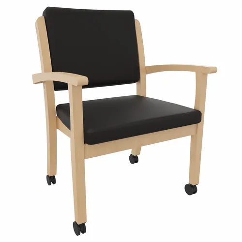 Schwerlaststuhl Alexander XXL auf Rollen – Komfortabler Stuhl für hohe Ansprüche - Stabiler Stuhl mit Armlehnen und gepolstertem Kunstlederbezug, ideal für den täglichen Einsatz. Sitzhöhe von 52,5 cm für optimalen Komfort im Küchen- und Esszimmer.
