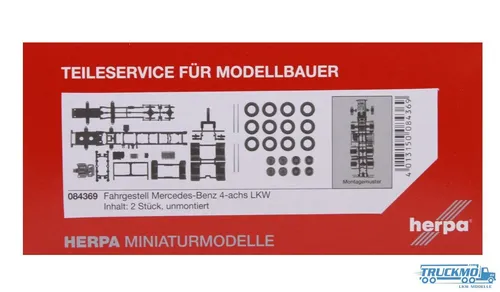 Herpa Fahrgestell Mercedes-Benz 4-achs LKW Inhalt: 2 Stück 084369
