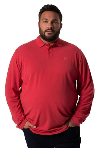 Men Plus Herren große Größen Übergrößen Menswear L-8XL Men+ Poloshirt, Basic, Piqué, Langarm, bis 8 XL rot 8XL 836270535-8XL