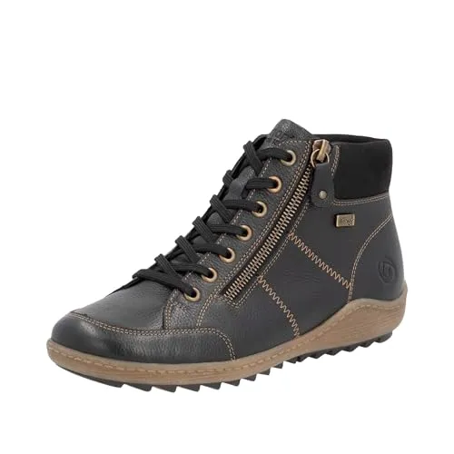Remonte Damen R1457 Kurzstiefel Schwarz 40 EU - Wanderschuhe aus echtem Leder mit TEX-Membran für optimalen Komfort und Wetterbeständigkeit.