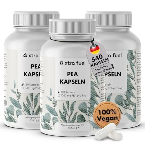 XTRA FUEL PEA Kapseln - 1200mg pro Tag für Ihre tägliche Unterstützung - Hochwertige Kapseln mit mikronisiertem Palmitoylethanolamid, ideal für die tägliche Einnahme. Praktische Verpackung mit 399.9 g für eine einfache Dosierung.