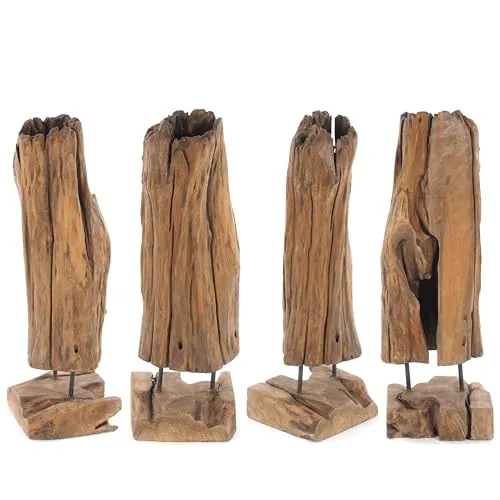 TREIBHOLZ SKULPTUR | 80cm Teakholz Unikat - Einzigartige Teakholz Skulptur (72-80 cm) als rustikale Deko für jeden Wohnbereich. Jedes Stück ist ein Unikat und strahlt natürliche Wärme aus.