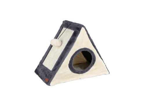 Spetebo Tierhaus Katzenhaus mit Kratzbrettern aus Sisal 42 x 35 cm, Katzenhöhle mit Spielball