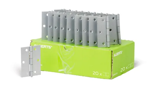 Alberts 20 x Scharnier Kistenband Tischband Konstruktionsband - Robuste Scharniere aus verzinktem Stahl für langlebige Konstruktionen, ideal für Möbel und Kisten. Perfekte Lösung für Heimwerkerprojekte.