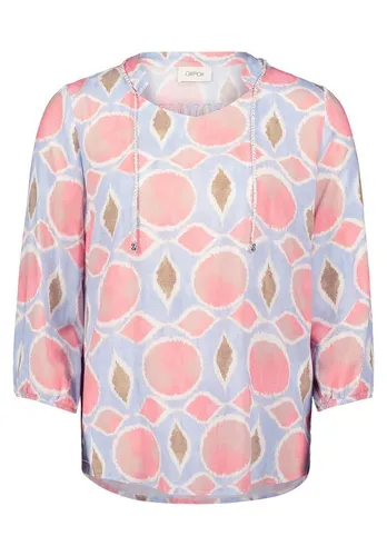 Cartoon Damen Blusenshirt mit Schnürung 38, Rosé/Blue - Tops, T-Shirts & Blusen für Damen, weicher Fall und modische Schnürung für einen lässigen Look, ideal für jeden Anlass.