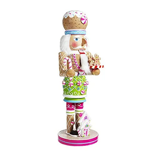 Kurt Adler 16-Inch Wooden Gingerbread Nutcracker - Weihnachtliche Nussknackerfiguren, aus Holz und Kunstharz gefertigt, perfekter Blickfang für Ihre Urlaubsdekoration mit einer Höhe von 40,6 cm.