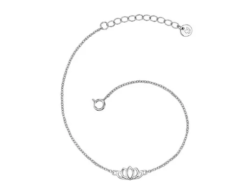 Glanzstücke München Silberarmband Lotusblume - Sterling Silber Talisman - Silberarmband mit Lotusblume als Symbol für Neuanfänge, rhodiniert gegen Anlaufen, ideal für Damen. Perfekte Passform durch längenverstellbaren Verschluss.