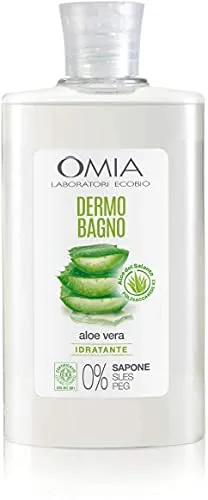 OMIA DERMO BAD Aloe Vera Öko Bio 400ml - Hautpflege-Bad mit feuchtigkeitsspendender Aloe Vera aus biologischem Anbau, ideal für trockene und empfindliche Haut, parabenfrei und dermatologisch getestet.