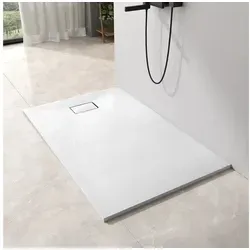 Produktbild EMKE Duschwanne EMKE Duschwanne Duschtasse Flach Anti-Rutsch SMC Ablaufgarnitur weiß 120 cm x 90 cm x 2.6 cm