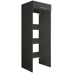 XORA Doppel-Geräteschrank PRIMUS - Eleganter Stauraum für Ihre Waschküche - Bad-Hochschrank im modernen Anthrazit-Dekor, bietet Platz für Waschmaschine und Trockner, inklusive Überbaufach für Waschmittel. Ideal für platzsparende Lösungen!