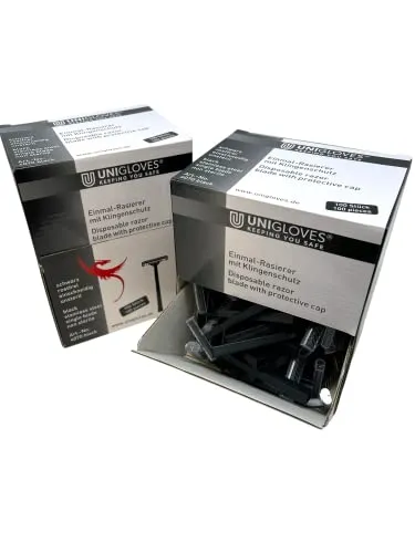 INKgrafiX® 2x 100 Stück UNIGLOVES EINWEGRASIERER - Schwarz - INKgrafiX® Deutschland - PROFI STUDIO - IG56887 - Einmalrasierer rasieren Rasierer Tattoo
