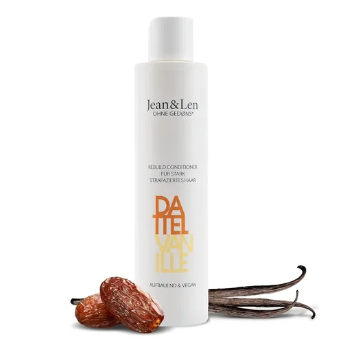 Jean & Len Rebuild Conditioner Dattel & Vanille - 300 ml - Haarspülungen & Conditioner für stark strapaziertes Haar, bändigt Frizz und entwirrt die Haare mit veganer Formel ohne Silikone und Parabene.