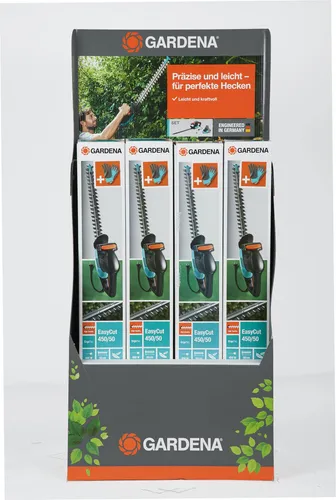 Gardena EasyCut 450/50 Heckenschere Schwarz - Heckenschere mit 50 cm Klingenlänge, sorgt für einen sauberen Schnitt dank gegenschneidender Klingen und bietet hohe Sicherheit bei der Anwendung.