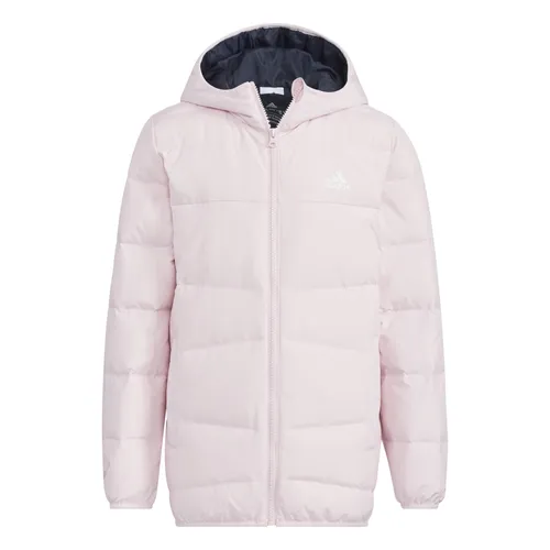 adidas Winter-Isolationsjacke Frosty für Mädchen - Funktionsjacke mit Kapuze, gefüttert mit Entendaunen für optimale Wärme und Komfort, aus 100% recyceltem Polyester für umweltbewusste Kids.