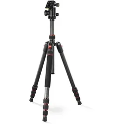 Hama Stativ Ramble II Duo Carbon – Flexibles Stativ für Smartphone und Kamera - Stative für vielseitige Fotografie: Höhenverstellbar bis 170cm, leicht und stabil mit 8kg Traglast. Inklusive Smartphonehalterung und Kugelkopf für perfekte Aufnahmen.