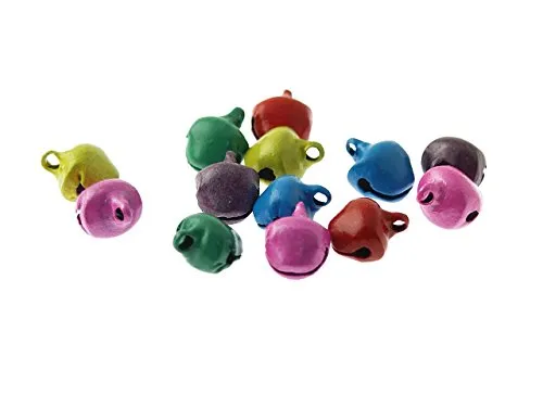 kleine Glöckchen in der Größe 8mm bunt gemischt im Set zu 50 Stück von Vintageparts, DIY Schmuck