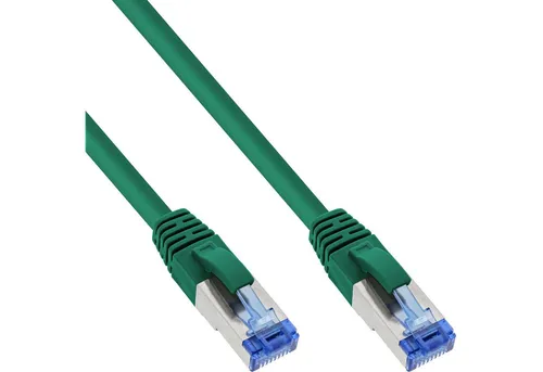 Inline InLine® Patchkabel, S/FTP (PiMf), Cat.6A, halogenfrei, grün, 1,5m LAN-Kabel