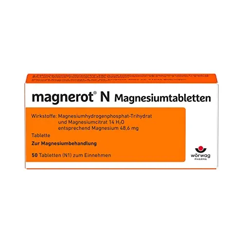 magnerot® N Magnesiumtabletten zum Auffüllen Ihrer Magenesiumspeicher, 50 Stück