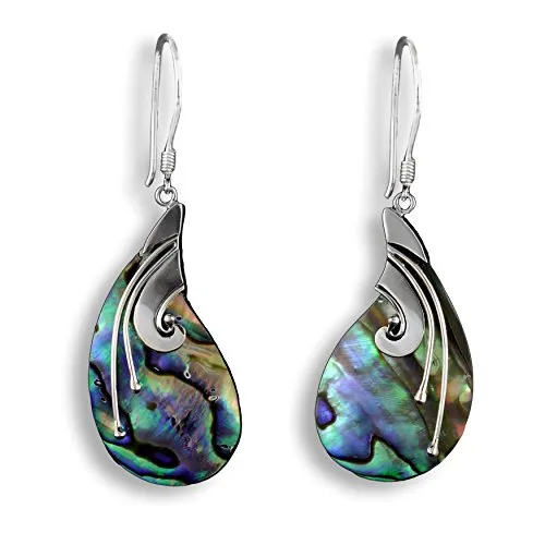 ISLAND PIERCINGS Edle 925er Silber und Abalone Perlmutt Ohrringe Hänger Design Handarbeit SER169