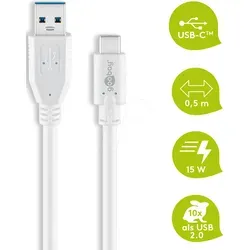 GOOBAY 67185 - USB 5 Gb/s Kabel, A Stecker auf C Stecker, 0,5 m