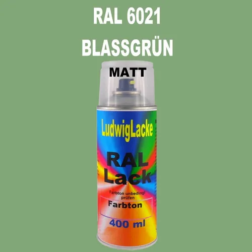 Spraydose Matt 400ml Ral 6021 Blassgrün Metall Holz Papier Glas