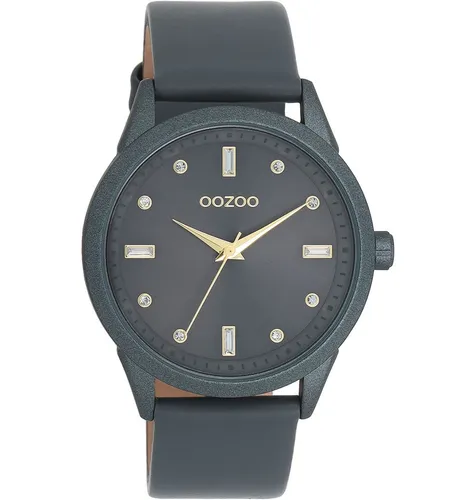 OOZOO Quarzuhr C11289 Damenarmbanduhr mit Lederarmband - Elegante Damenuhr mit analoger Anzeige, spritzwassergeschützt und funkelnden Zirkonia, perfekt für jeden Anlass.