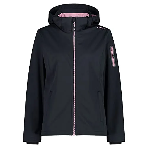 CMP Softshelljacke Schwarz Größe 38 Damen - Funktionsjacken für Damen von CMP mit ClimaProtect-Technologie - wasserdicht, winddicht und atmungsaktiv für besten Komfort bei Outdoor-Aktivitäten.