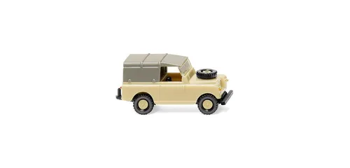 Wiking 092303 Land Rover - beige 1:160, detailgetreues Modell mit Faltdach und klassischem Design für Sammler und Modelleisenbahnen