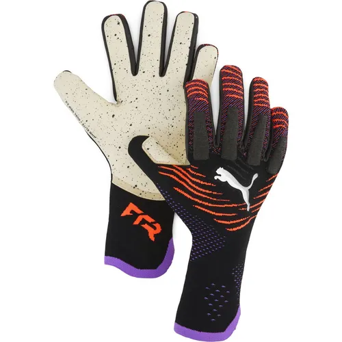 PUMA Uni Future Ultimate Torwarthandschuhe, Schwarz/Rot, Größe 7 - Torwarthandschuhe mit Elite + Dual-Grip-Latex für maximalen Halt und Kontrolle. Die 3D-Strickrückhand sorgt für optimale Passform und Atmungsaktivität – ideal für jeden Torwart!