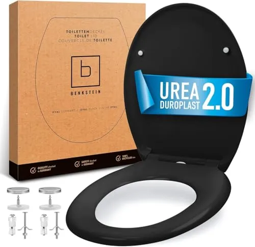 BENKSTEIN Premium Toilettendeckel antibakteriell oval schwarz