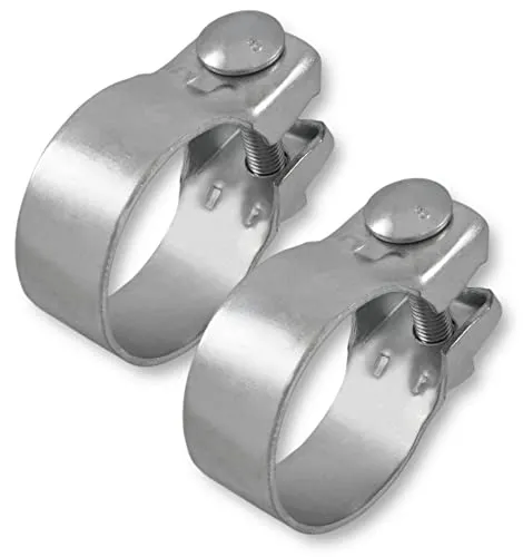 2x Breitbandschellen ø von 37-82 mm Auspuff Schelle Klemme Traktor Verzinkt (62,5 mm (61-64mm))