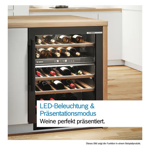 Bosch Weintemperierschrank KWK16ABGB - 2 Temperaturzonen - Weinkühlschränke mit 2 Temperaturzonen für die optimale Lagerung von Rot- und Weißwein, ideal für Weinliebhaber.