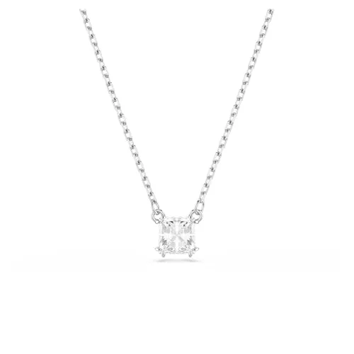 Swarovski Stilla Anhänger - Eleganter Kissenschliff in Weiß, Rhodiniert - Hochwertige Damenkette aus der FW24-Kollektion, zeichnet sich durch den funkelnden Kissenschliff aus und verleiht jedem Outfit einen Hauch von Eleganz.