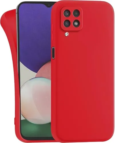 MyGadget Hülle für Samsung Galaxy A12 5G - robuste Silikon Schutzhülle TPU Case Slim Silikonhülle - Back Cover Kratzfest Handyhülle - Rot