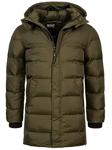 Indicode Winterjacke Leugene, Army - Moderne Jacke in Army-Grün, ideal für kalte Tage. Mit Kapuze und Regular Fit für optimalen Tragekomfort – perfekt für den urbanen Casual-Look.