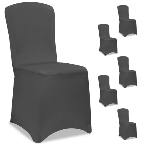 DeubaXXL DE Stuhlhusse 6er-Set Anthrazit in grau von Deuba