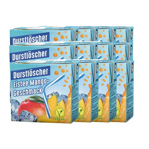 Durstlöscher Eistee Mango Erfrischungsgetränk 500ml 12er Pack
