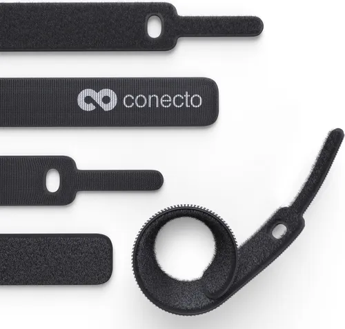 conecto Klett Kabelbinder 10cm Klettband mit Loop in schwarz von Satchef GmbH