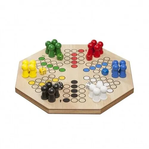 Ludo XL 50 x 50 cm für 6 Spieler - Gesellschaftsspiel für bis zu 6 Spieler, ideal für spannende Spielabende mit Familie und Freunden.