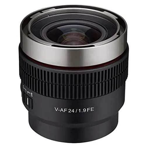 Rokinon 24 mm T1.9 Vollrahmen-Weitwinkelobjektiv für Sony E (CAF24-NEX) | Kino-Objektiv bietet reibungslosen manuellen Fokus und konsistente optische Leistung für professionelle Videoproduktion.