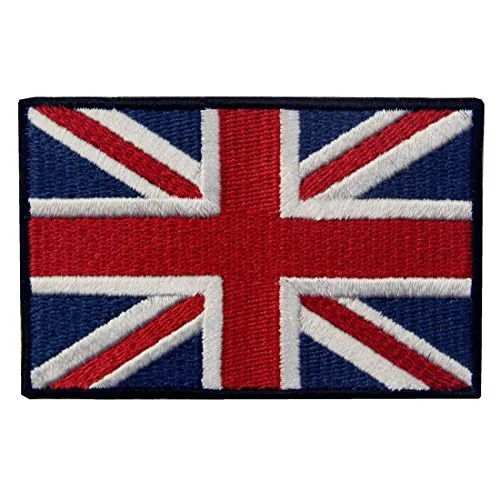 Britische Union Jack England-Flagge Emblem Grossbritannien Bestickter Aufnäher mit Haken- und Flauschbänder