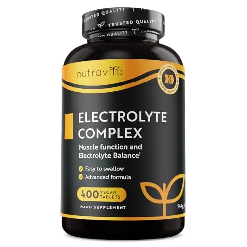 Nutravita Elektrolyte Komplex mit Magnesium, Kalium & mehr – 400 Tabletten