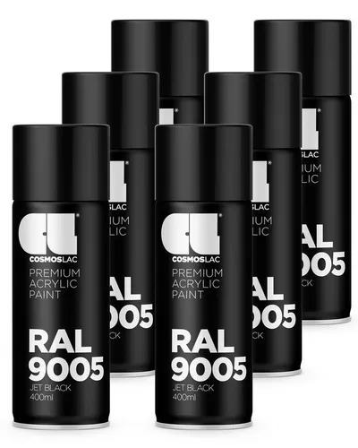 COSMOS LAC Sprühlack 400ml - Schwarz glänzend (RAL 9005) für kreative DIY-Projekte - Entfalte deine Kreativität mit unserem hochwertigen Sprühlack! Ideal für alle Oberflächen, bietet er schnelle Trocknung, hohe Deckkraft und ist wetterresistent. Perfekt für Upcycling-Projekte!