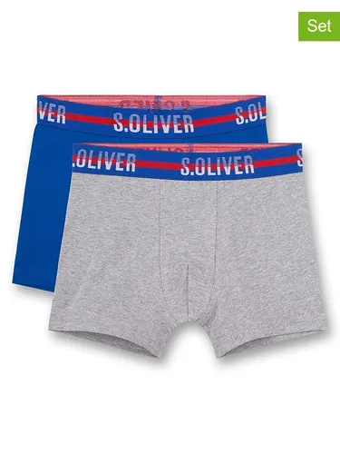 Sanetta 2er-Set: Boxershorts in Blau/ Grau, Größe 140, Blau/grau, Kinder