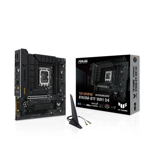 ASUS TUF Gaming B760M-BTF D4 - mATX Mainboard für LGA 1700 und Intel B760, ideal für leistungsstarke Gaming-Systeme
